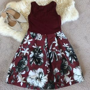 Burgundy floral dress